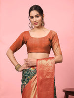 Thumbnail for Green Silk Blend Digital Print Bandhani Saree with Unstitched Blouse - Hiral Fashion - Distacart