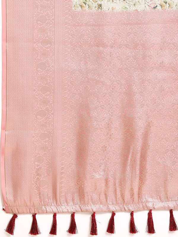 Multicolor Art Silk Woven Zari Design Kalamkari Saree with Unstitched Blouse - Hiral Fashion - Distacart