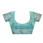 Thumbnail for Turquoise Art Silk Printed Floral Saree with Unstitched Blouse - Hiral Fashion - Distacart