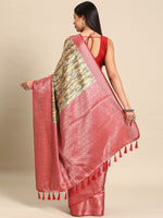 Thumbnail for Multicolor Art Silk Woven Zari Design Floral Saree with Unstitched Blouse - Hiral Fashion - Distacart