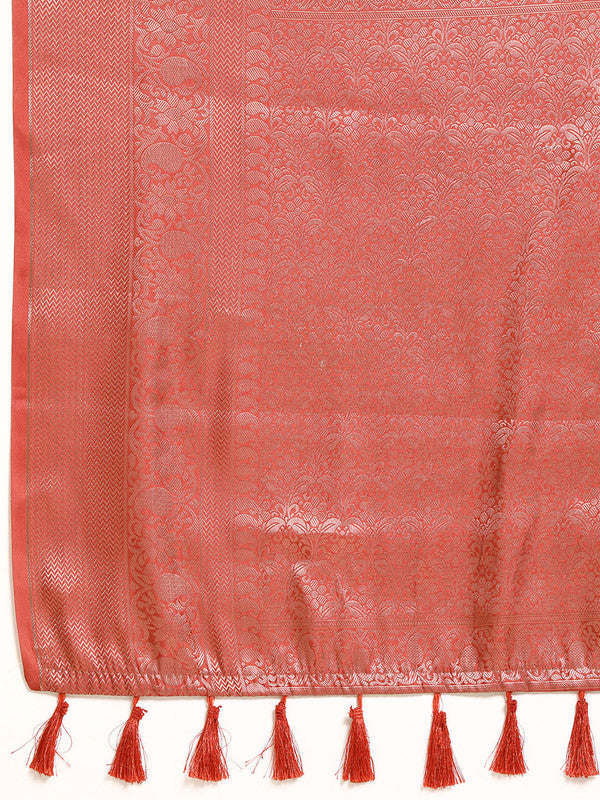 Multicolor Art Silk Woven Zari Design Floral Saree with Unstitched Blouse - Hiral Fashion - Distacart