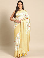 Thumbnail for Multicolor Art Silk Woven Zari Design Floral Saree with Unstitched Blouse - Hiral Fashion - Distacart