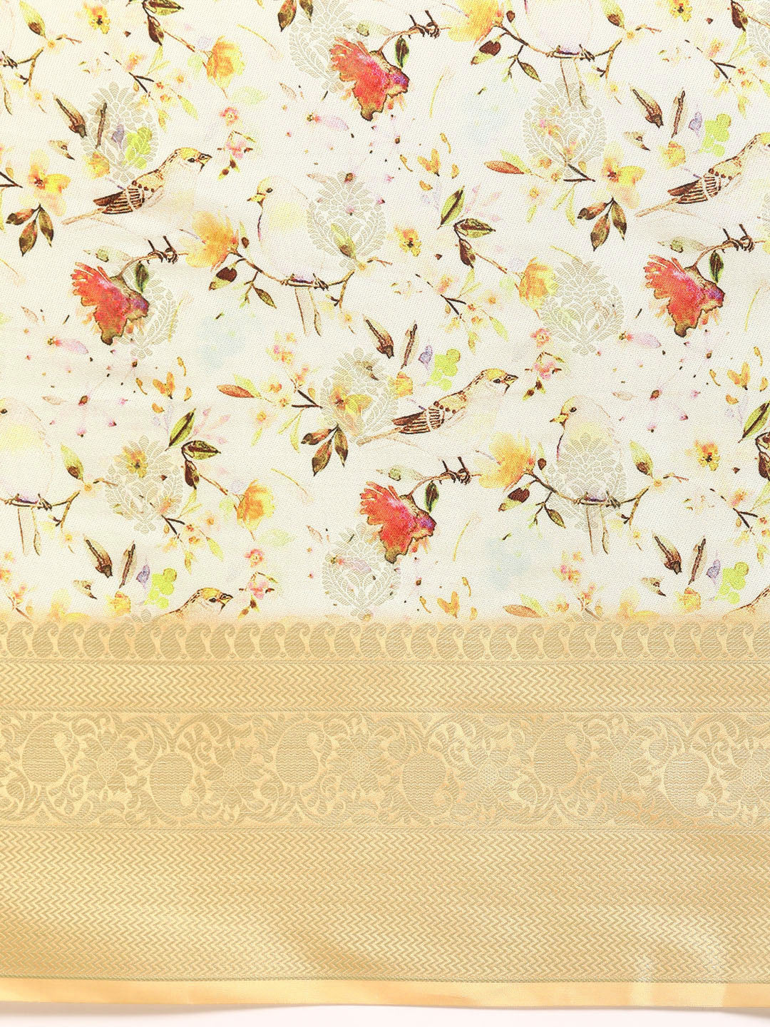 Multicolor Art Silk Woven Zari Design Floral Saree with Unstitched Blouse - Hiral Fashion - Distacart