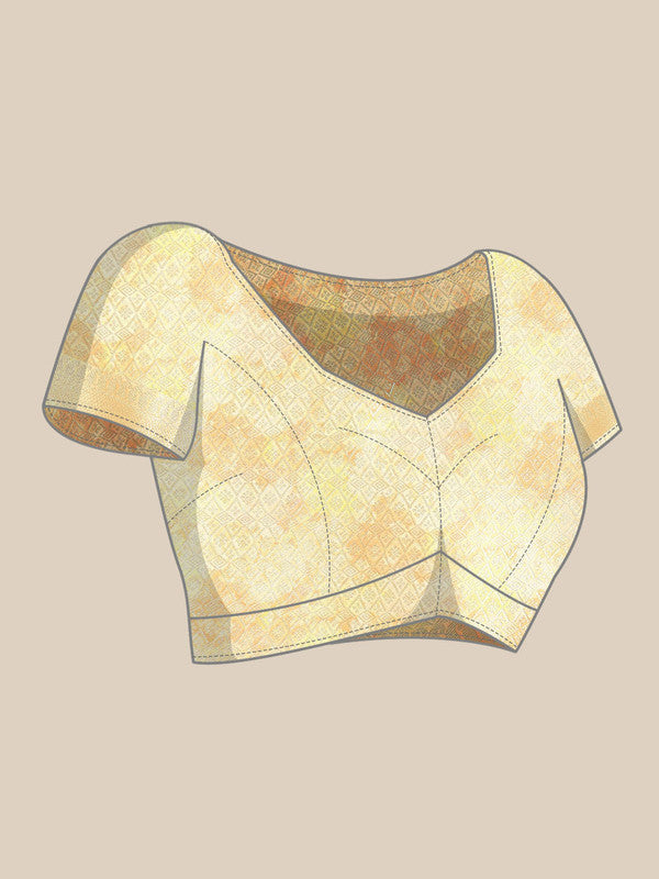 Multicolor Art Silk Woven Zari Design Floral Saree with Unstitched Blouse - Hiral Fashion - Distacart