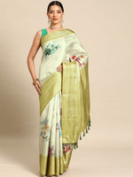 Thumbnail for Multicolor Art Silk Woven Zari Design Floral Saree with Unstitched Blouse - Hiral Fashion - Distacart