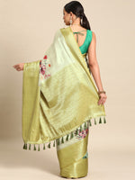 Thumbnail for Multicolor Art Silk Woven Zari Design Floral Saree with Unstitched Blouse - Hiral Fashion - Distacart