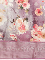 Thumbnail for Multicolor Art Silk Woven Zari Design Floral Saree with Unstitched Blouse - Hiral Fashion - Distacart