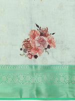 Thumbnail for Multicolor Art Silk Woven Zari Design Floral Saree with Unstitched Blouse - Hiral Fashion - Distacart