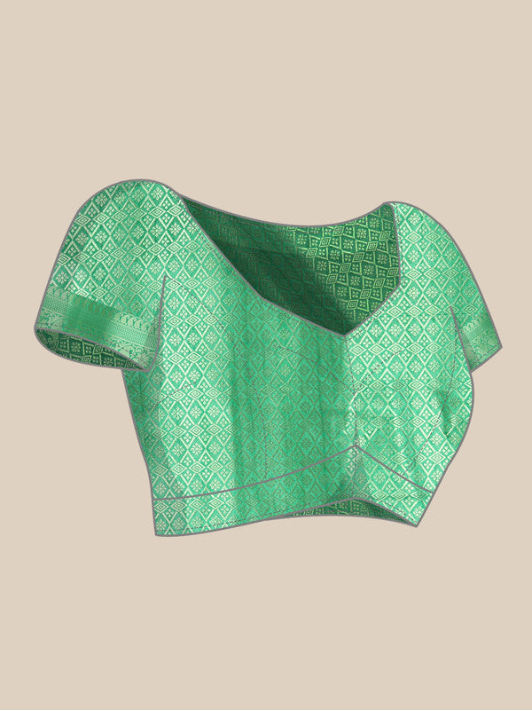 Multicolor Art Silk Woven Zari Design Floral Saree with Unstitched Blouse - Hiral Fashion - Distacart