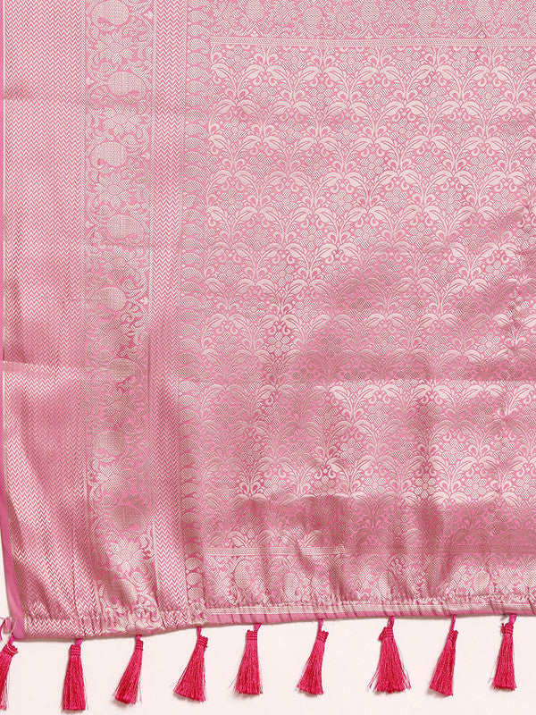 Multicolor Art Silk Woven Zari Design Floral Saree with Unstitched Blouse - Hiral Fashion - Distacart