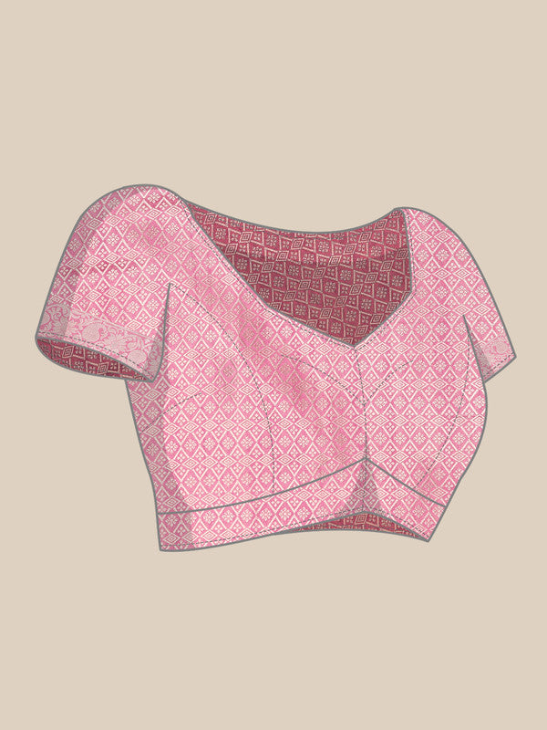 Multicolor Art Silk Woven Zari Design Floral Saree with Unstitched Blouse - Hiral Fashion - Distacart