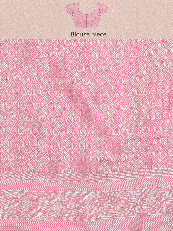 Multicolor Art Silk Woven Zari Design Floral Saree with Unstitched Blouse - Hiral Fashion - Distacart