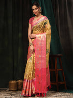 Thumbnail for Mustard Art Silk Digital Print Floral Saree with Unstitched Blouse - Hiral Fashion - Distacart