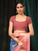 Thumbnail for Navy Blue Art Silk Digital Print Floral Saree with Unstitched Blouse - Hiral Fashion - Distacart