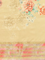 Thumbnail for Mustard Art Silk Printed Floral Saree with Unstitched Blouse - Hiral Fashion - Distacart