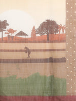 Thumbnail for Multicolor Silk Cotton Digital Print Floral Saree with Unstitched Blouse - Hiral Fashion - Distacart