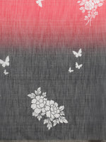 Thumbnail for Black Silk Cotton Digital Print Floral Saree with Unstitched Blouse - Hiral Fashion - Distacart