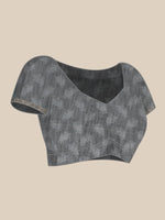 Thumbnail for Black Silk Cotton Digital Print Floral Saree with Unstitched Blouse - Hiral Fashion - Distacart