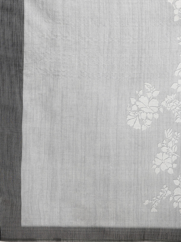 Brown Silk Cotton Digital Print Striped Saree with Unstitched Blouse - Hiral Fashion - Distacart