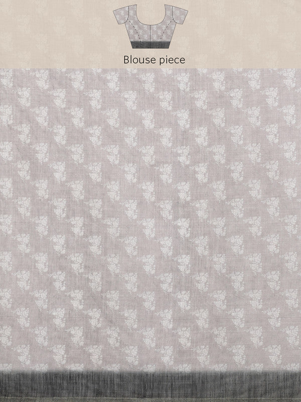 Brown Silk Cotton Digital Print Striped Saree with Unstitched Blouse - Hiral Fashion - Distacart