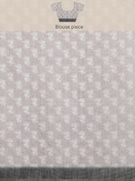 Thumbnail for Brown Silk Cotton Digital Print Striped Saree with Unstitched Blouse - Hiral Fashion - Distacart