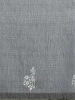 Thumbnail for Gray Silk Cotton Digital Print Floral Saree with Unstitched Blouse - Hiral Fashion - Distacart