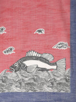 Thumbnail for Red Silk Cotton Digital Print Solid Saree with Unstitched Blouse - Hiral Fashion - Distacart