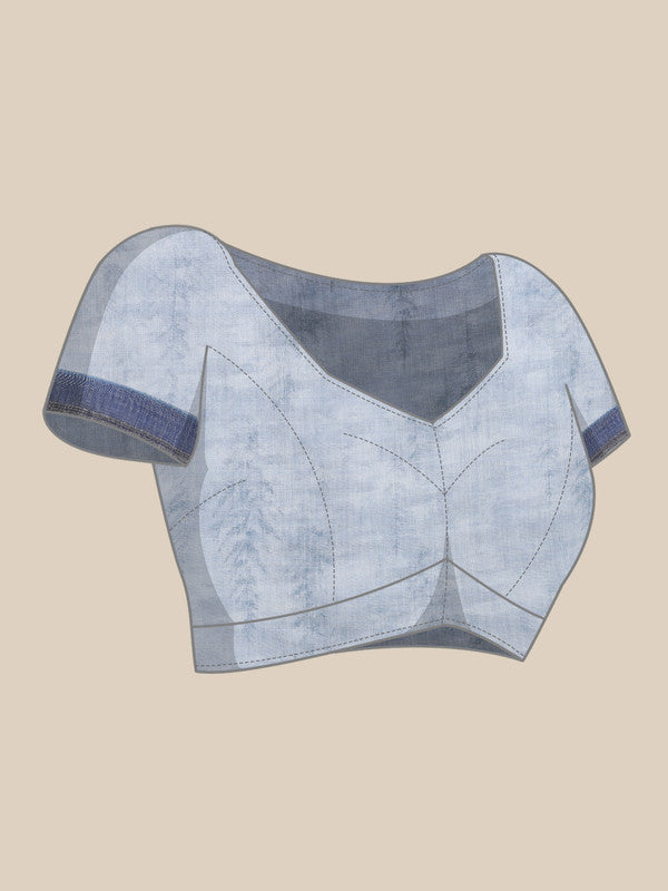 Red Silk Cotton Digital Print Solid Saree with Unstitched Blouse - Hiral Fashion - Distacart