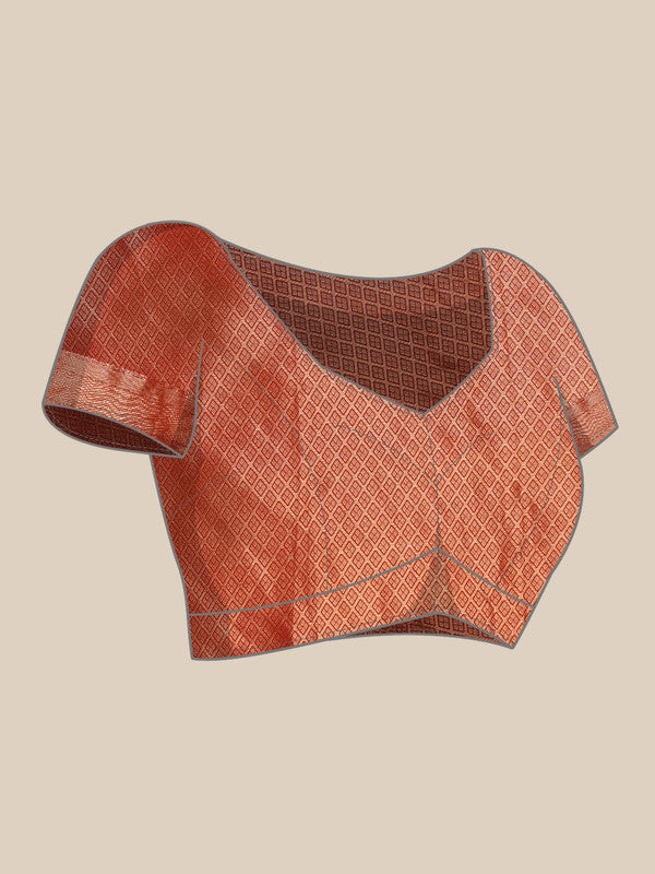 Multicolor Kanjeevaram Silk Digital Print Kalamkari Saree with Unstitched Blouse - Hiral Fashion - Distacart