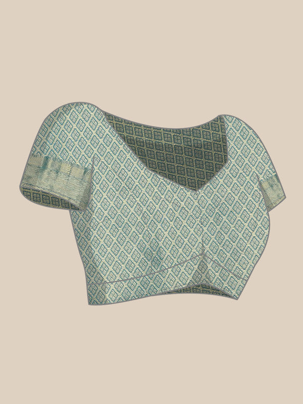 Multicolor Kanjeevaram Silk Digital Print Kalamkari Saree with Unstitched Blouse - Hiral Fashion - Distacart