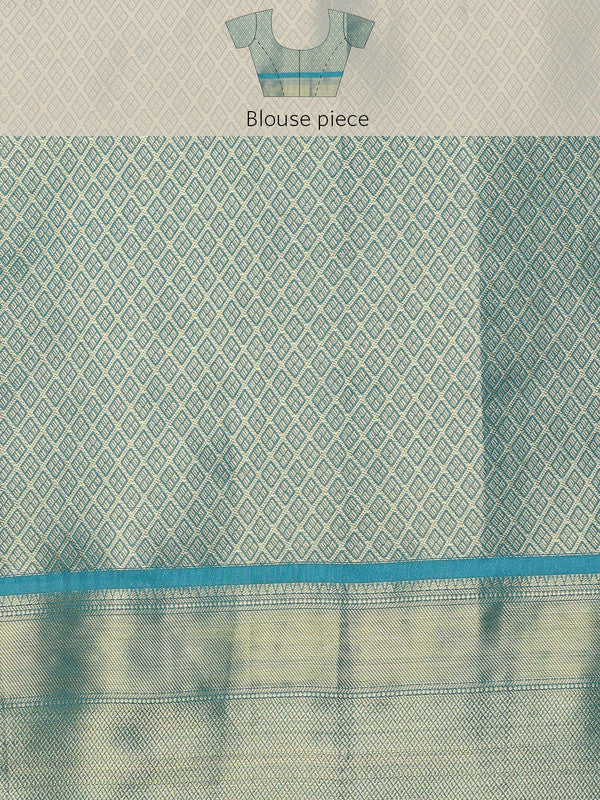 Multicolor Kanjeevaram Silk Digital Print Kalamkari Saree with Unstitched Blouse - Hiral Fashion - Distacart