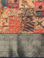 Thumbnail for Multicolor Kanjeevaram Silk Digital Print Kalamkari Saree with Unstitched Blouse - Hiral Fashion - Distacart