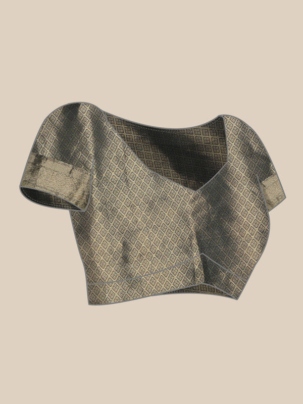 Multicolor Kanjeevaram Silk Digital Print Kalamkari Saree with Unstitched Blouse - Hiral Fashion - Distacart