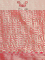 Thumbnail for Beige Chanderi Art Silk Printed Floral Saree with Unstitched Blouse - Hiral Fashion - Distacart