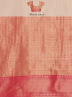 Thumbnail for Light Pink Chanderi Art Silk Digital Print Floral Saree with Unstitched Blouse - Hiral Fashion - Distacart