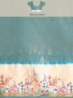 Thumbnail for Pink Kanjeevaram Silk Digital Print Floral Saree with Unstitched Blouse - Hiral Fashion - Distacart