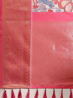 Thumbnail for White Art Silk Digital Print Floral Saree with Unstitched Blouse - Hiral Fashion - Distacart