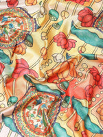 Thumbnail for Off White Art Silk Digital Print Floral Saree with Unstitched Blouse - Hiral Fashion - Distacart