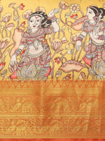Thumbnail for Gray Art Silk Printed Kalamkari Saree with Unstitched Blouse - Hiral Fashion - Distacart