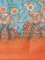 Thumbnail for Multicolor Art Silk Printed Kalamkari Saree with Unstitched Blouse - Hiral Fashion - Distacart