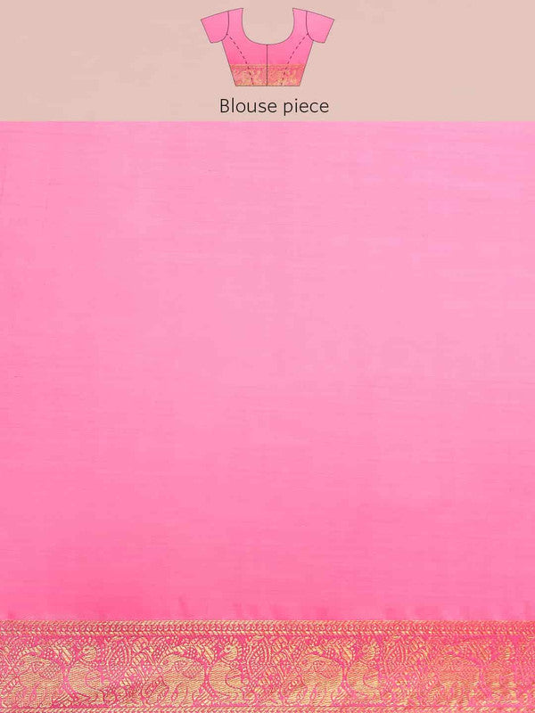 Blue Art Silk Printed Kalamkari Saree with Unstitched Blouse - Hiral Fashion - Distacart