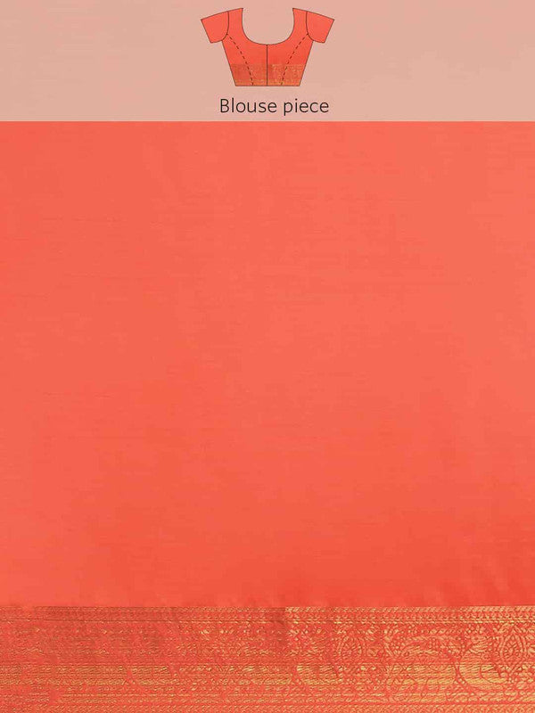 White Art Silk Printed Kalamkari Saree with Unstitched Blouse - Hiral Fashion - Distacart