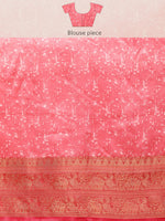 Thumbnail for Turquoise Pure Silk Digital Print Floral Saree with Unstitched Blouse - Hiral Fashion - Distacart