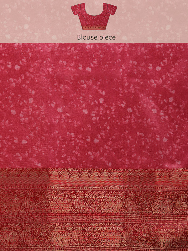 Olive Pure Silk Digital Print Floral Saree with Unstitched Blouse - Hiral Fashion - Distacart