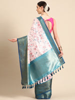 Thumbnail for Light Pink Pure Silk Digital Print Floral Saree with Unstitched Blouse - Hiral Fashion - Distacart