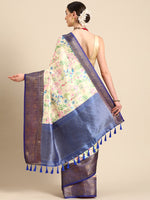 Thumbnail for Multicolor Pure Silk Digital Print Floral Saree with Unstitched Blouse - Hiral Fashion - Distacart