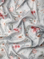 Thumbnail for Gray Pure Silk Digital Print Floral Saree with Unstitched Blouse - Hiral Fashion - Distacart