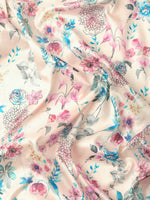 Thumbnail for Off White Pure Silk Digital Print Floral Saree with Unstitched Blouse - Hiral Fashion - Distacart