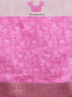 Thumbnail for Off White Pure Silk Digital Print Floral Saree with Unstitched Blouse - Hiral Fashion - Distacart