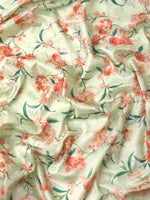 Thumbnail for Green Pure Silk Digital Print Floral Saree with Unstitched Blouse - Hiral Fashion - Distacart